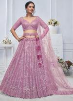 Soft Net Purple Bridal Wear Embroidery Work Lehenga Choli